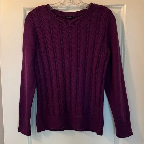 Talbots crewneck cable knit sweater - Small - Magenta - Picture 6 of 6